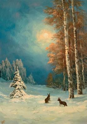 Bunny on a Moonlit Night. Lyamin Nikolay