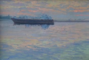 Barge on the Volga (River Flow). Kozhin Simon