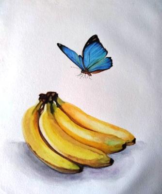 Bananas and butterfly. Udris Irina