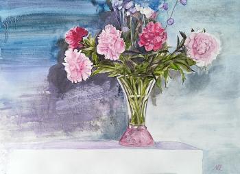 Bouquet with peonies (Watercolor For Interior). Zozoulia Maria
