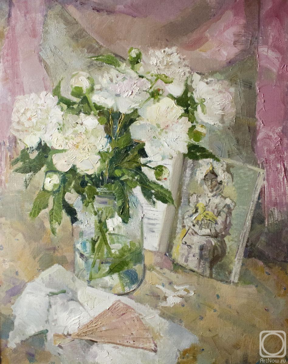 Kodentseva Aleksandra. Still life with peonies and Zabela Vrubel