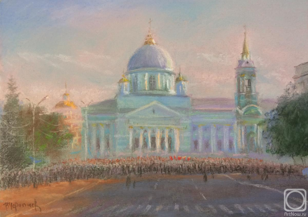 Chernyshev Vladimir. Divine service in front of the Znamensky Cathedral in Kursk