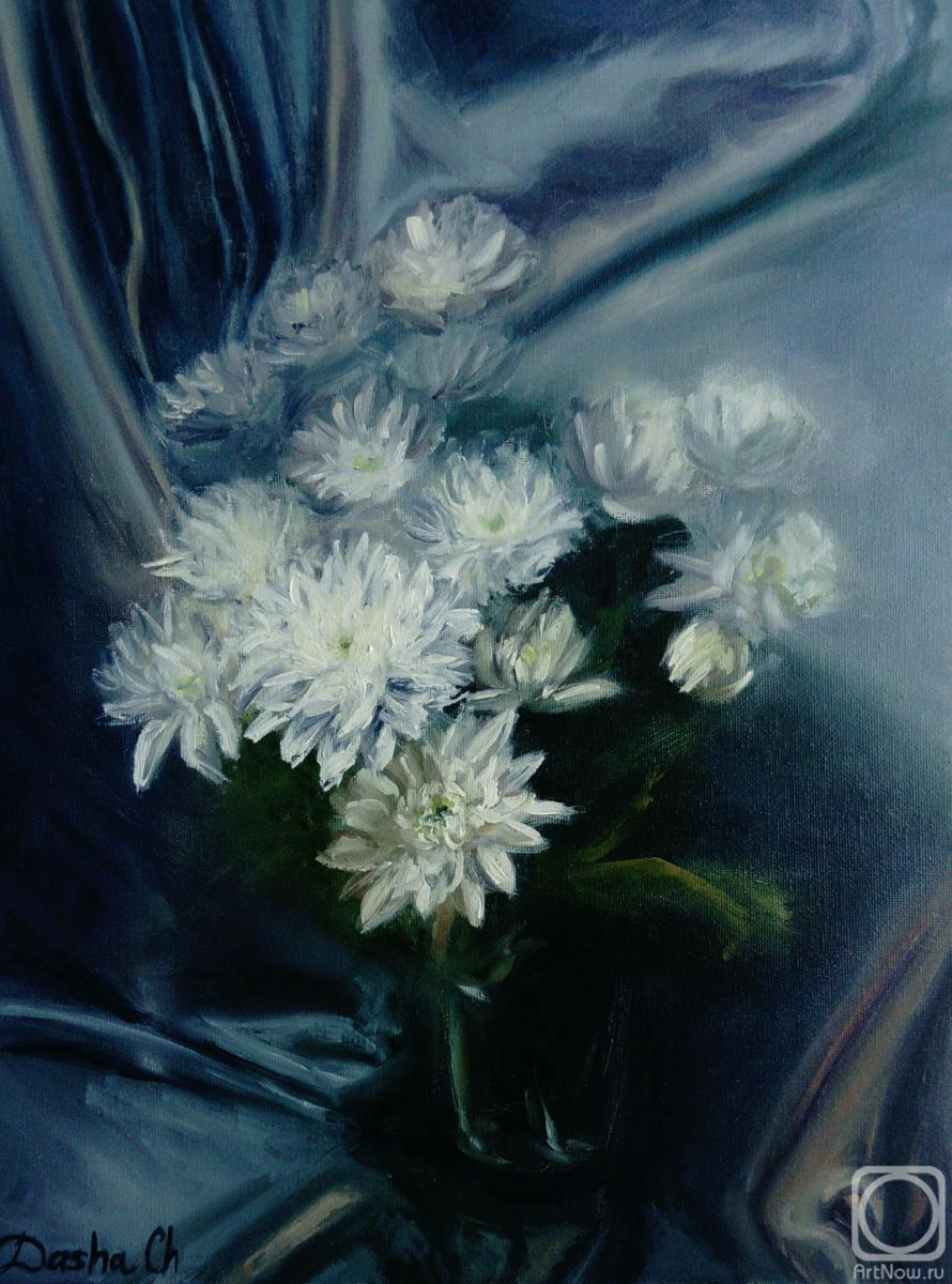 Chernousova Darya. The still life painting with the chrysanthemus