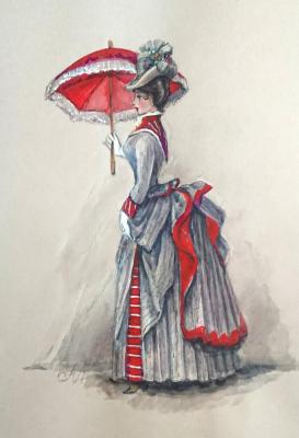 Lady (Women's urban costume 19th century) (  ). Alisova Larisa