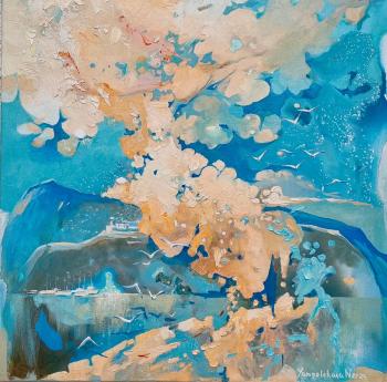 Spilled sky. Etretat 2 (Abstract Sunrise Painting). Yampolskaya Natalya