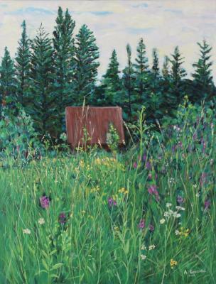 Cottage on the Meadow and Forest. Beregovoy Aleksey