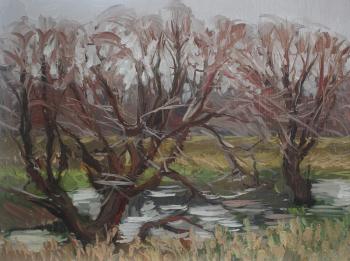Red willows (Gloomy Landscape). Fyodorova-Popova Tatyana