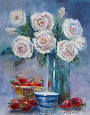 Strawberries with cream (Gorgeous Painting). Savelyeva Elena