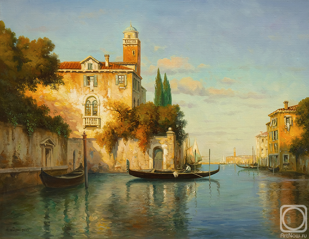Zhaldak Edward. Gondolas on the canal in Venice