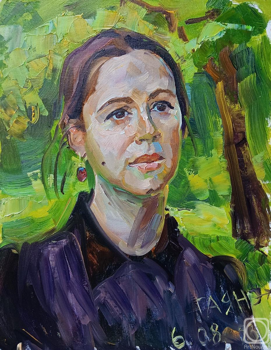 Dobrovolskaya Gayane. Girl in the park, from nature
