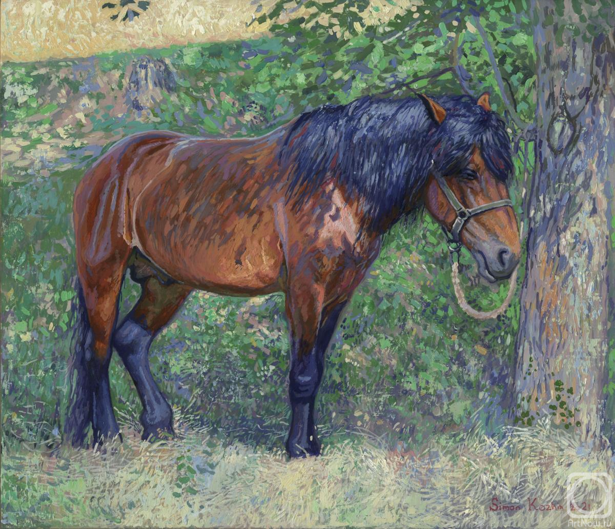 Kozhin Simon. Horse in the shade of trees
