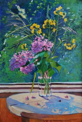 Bright colors of May. Lilac branch. Melnikov Aleksandr