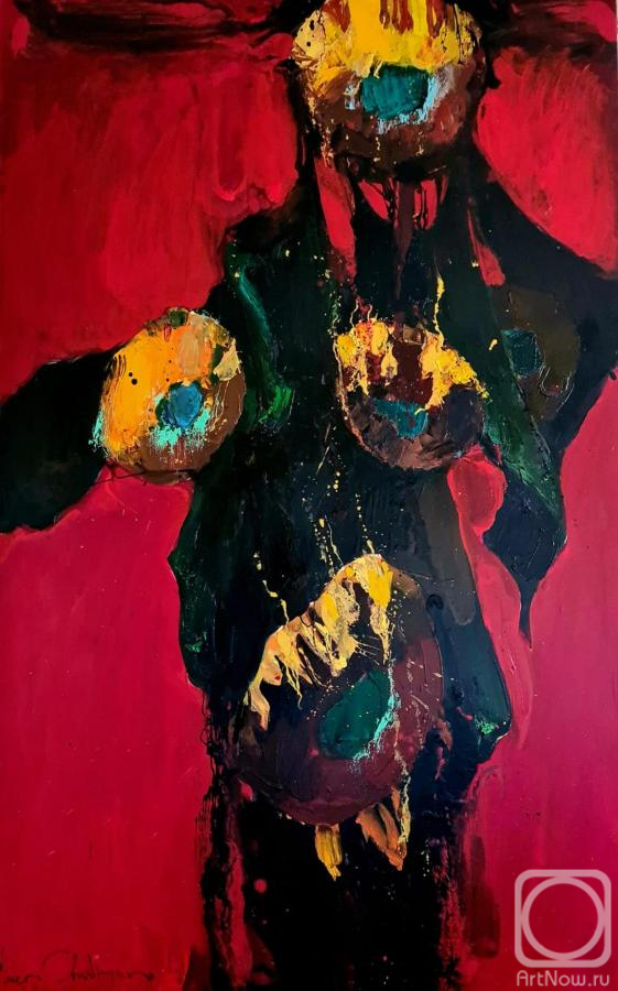 Chatinyan Mger. Sunflowers on Red