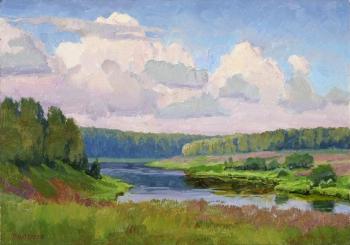 The Volga river. Clouds (Plenair). Panteleev Sergey