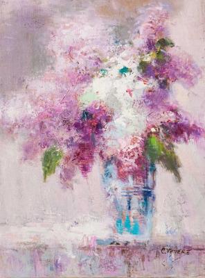 Bouquet of lilacs in the style of impressionism. Vevers Christina