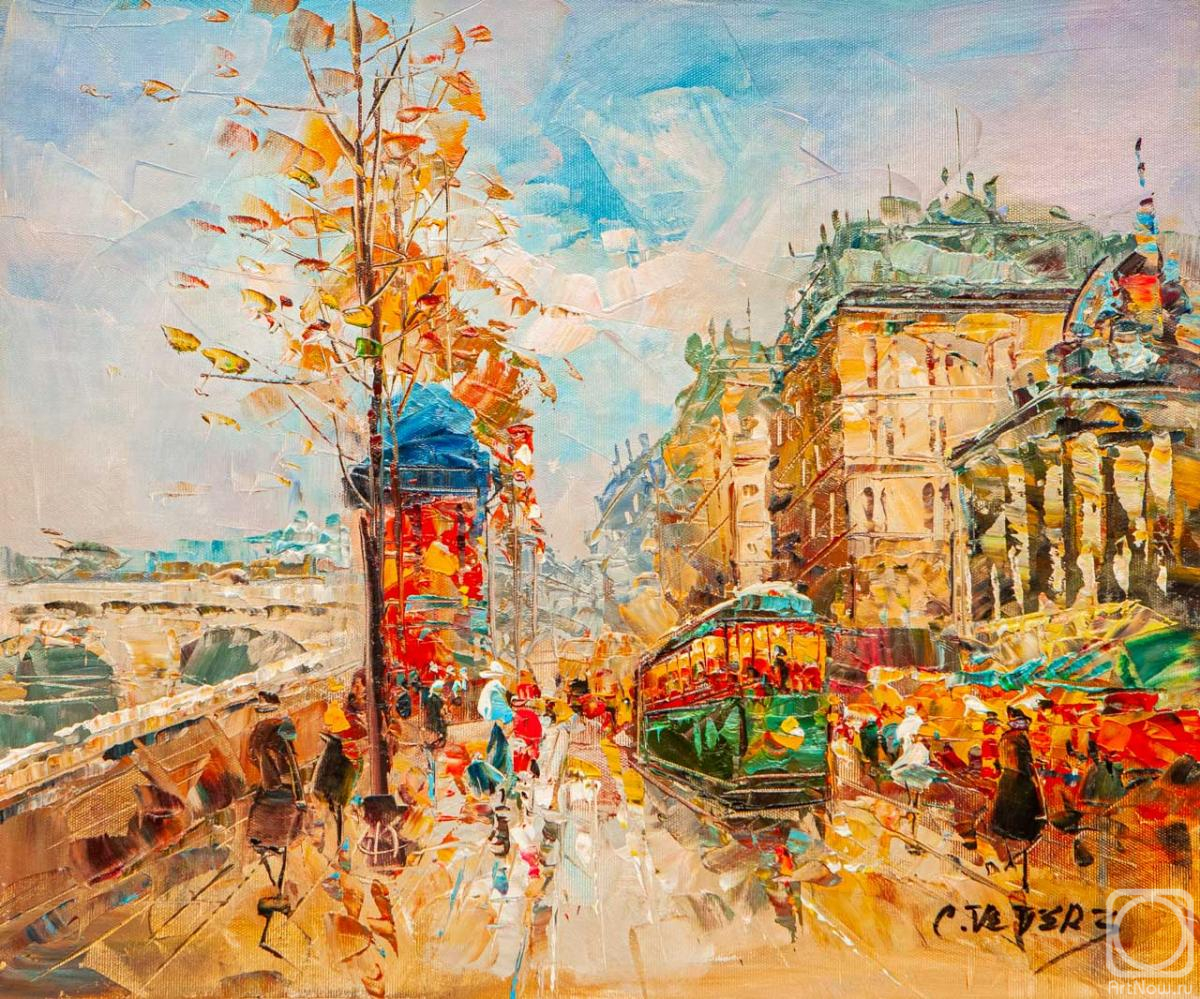 Vevers Christina. Landscape of Paris by Antoine Blanchard La Gare Dorleans et le Quai Dorsay, copy