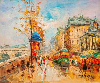 Landscape of Paris by Antoine Blanchard La Gare Dorleans et le Quai Dorsay, copy