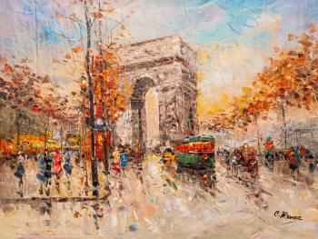 Landscape of Paris by Antoine Blanchard Arc de Triomphe. Vevers Christina