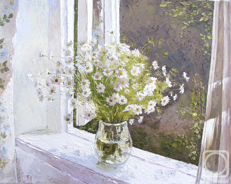 Radchinskiy Michail. Daisies on the window