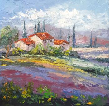 Houses in lavender fields. Ivanova Aleksandra
