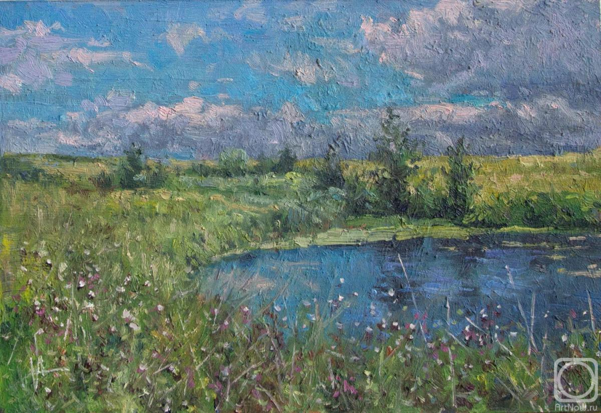 Volya Alexander. Blue Lake in the Field