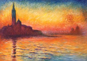 Copy of Claude Monets painting *San Giorgio Maggiore at Twilight* (A Copy Of Venice). Kamskij Savelij