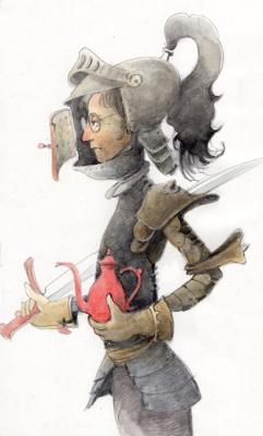 Knight with teapot and sword. Kozlov Valeriy