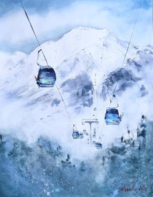 Snow, skiing, winter ( ). Zhukova Marina