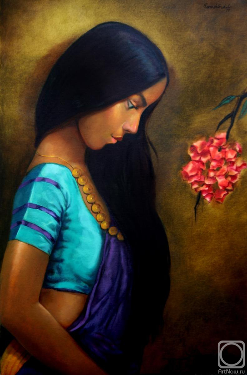 Terdal Ramesh. Girl with a flower 45