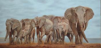 Elephant World (Elephant Oil Painting). Kukhtenkova Galina