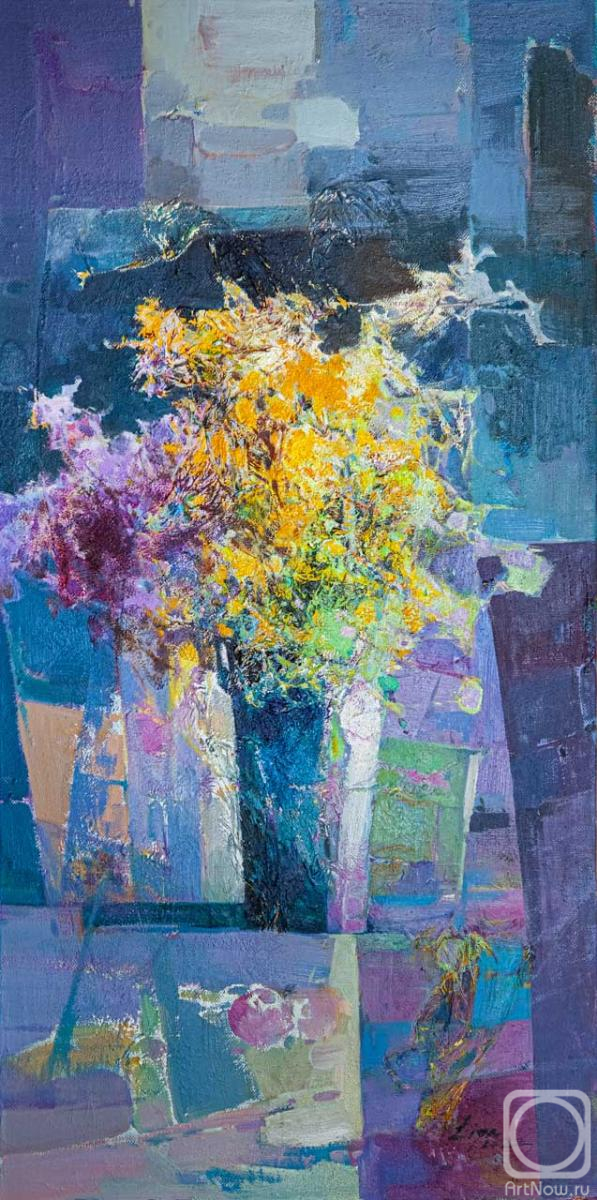 Gomes Liya. Bouquet with orchids in impressionism style N2