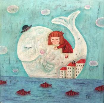 Girl and whale. Razina Elena