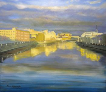 Painting View from Luzhsky Bridge. Moscow. Krasnova Nina