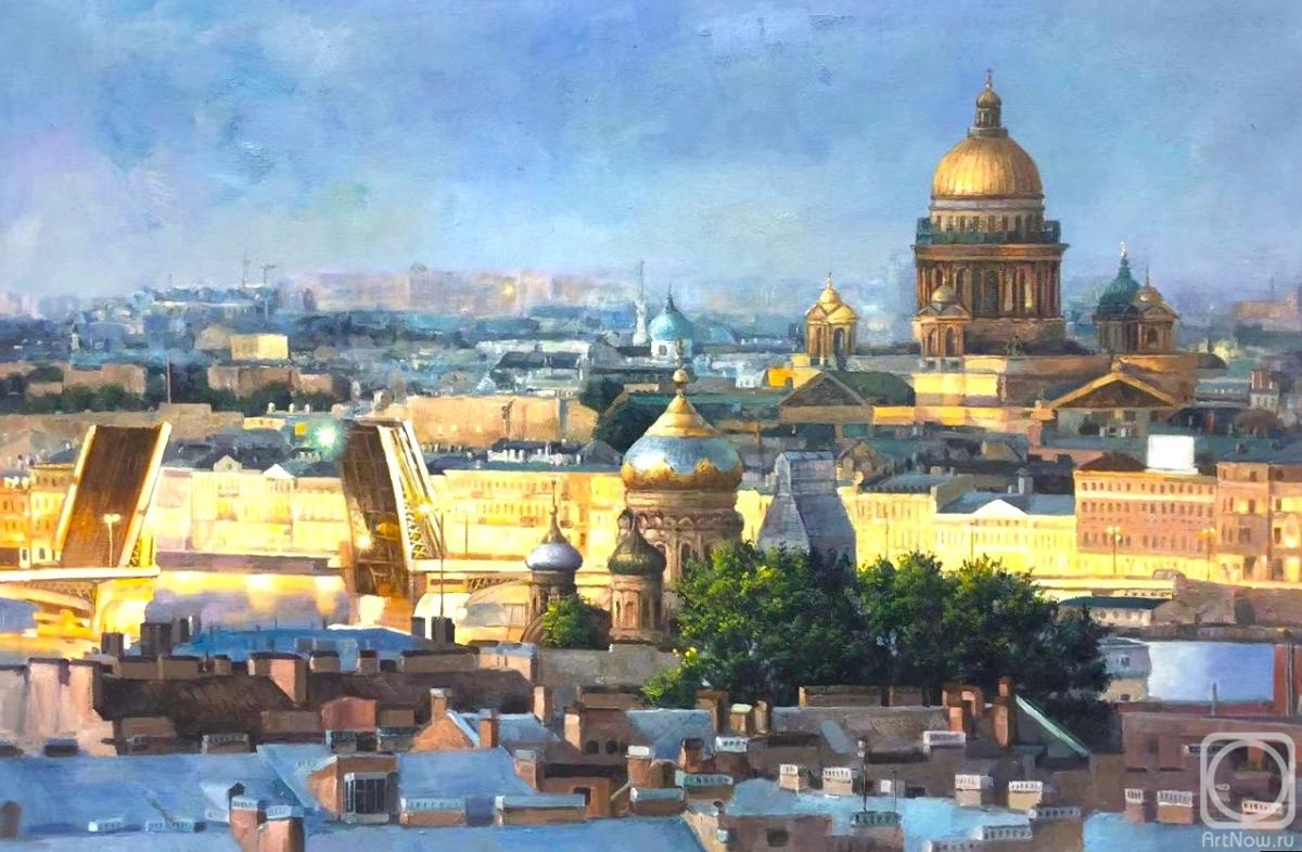 Kamskij Savelij. Roofs of St. Petersburg. View of St. Isaac's Cathedral