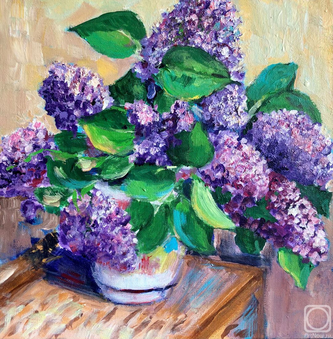 Kurkova Tatyana. Lilac Painting, Spring Flowers Original Painting, Impressionism, 'S Day Birthday Gift Valentine's Day Painting