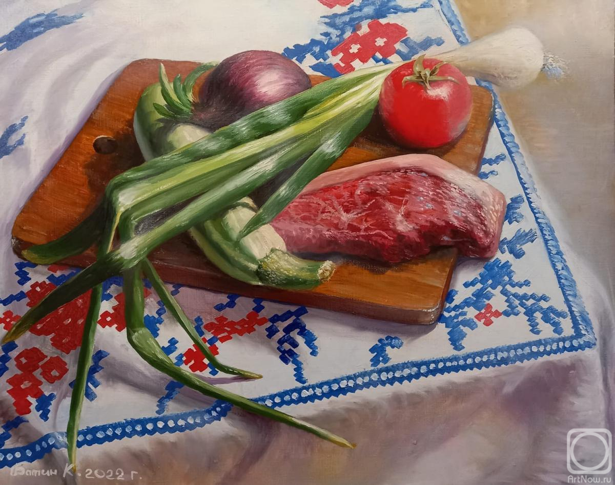 Batin Konstantin. Marbled beef and vegetables
