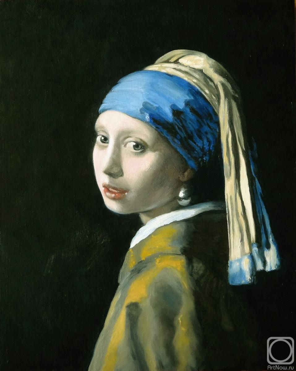 Soloviev Leonid. Copy of Vermeer's "The Girl with the Pearl Earring"
