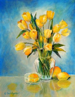 Yellow tulips (Bright Sunny Still Life). Savelyeva Elena