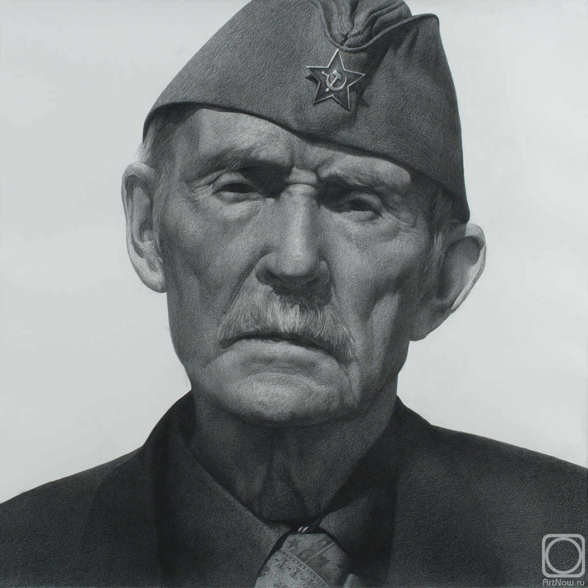 Askarov Ilshat. Portrait of a veteran in a cap