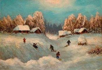 Sledding, Winter Fun. Lyamin Nikolay