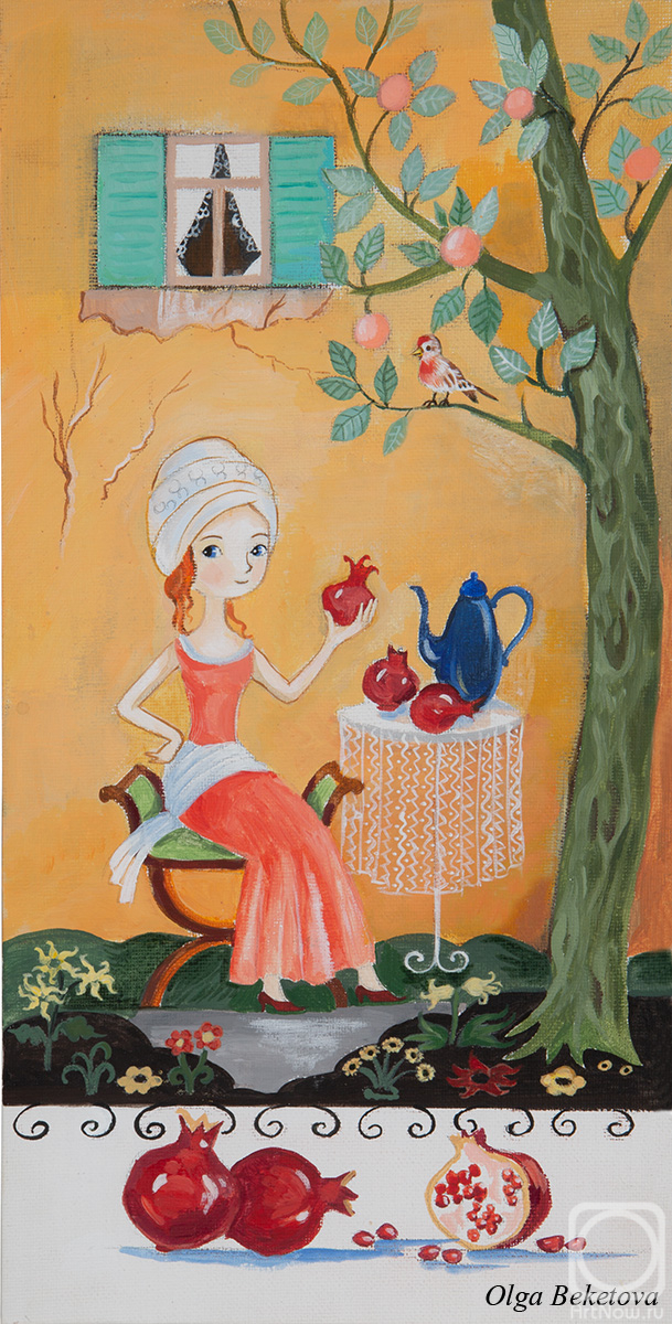 Beketova Olga. The lady with the pomegranate