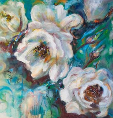 White dog-rose (Painting With Dog Rose). Dupree Brian