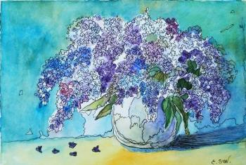 Favorite lilac (Watercolor Lilac). Savelyeva Elena