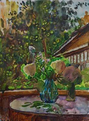 Bouquet of hydrangeas at the cottage in Tarusa (Cottage Of A). Dobrovolskaya Gayane