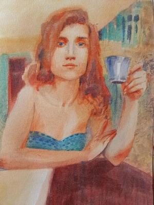Southern coffee (Girl In Watercolor). Holodova Liliya