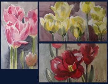 Gradation of feelings (triptych) (Flowers From Nature). Holodova Liliya