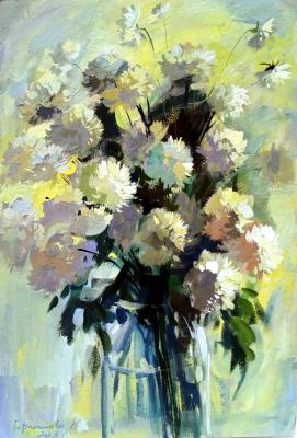 Chrysanthemums in the light. Gerasimova Natalia