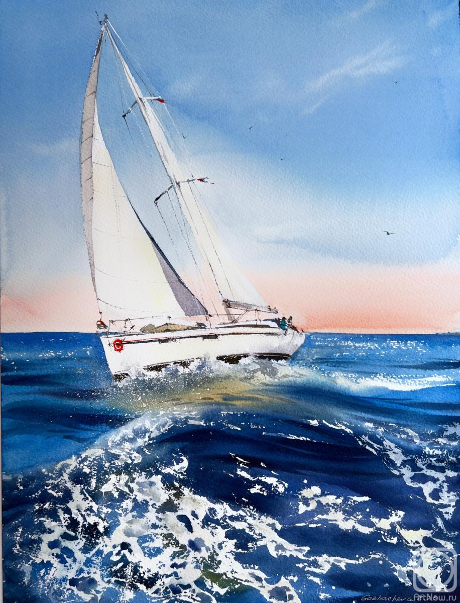 Gorbacheva Evgeniya. Yacht on the waves #4