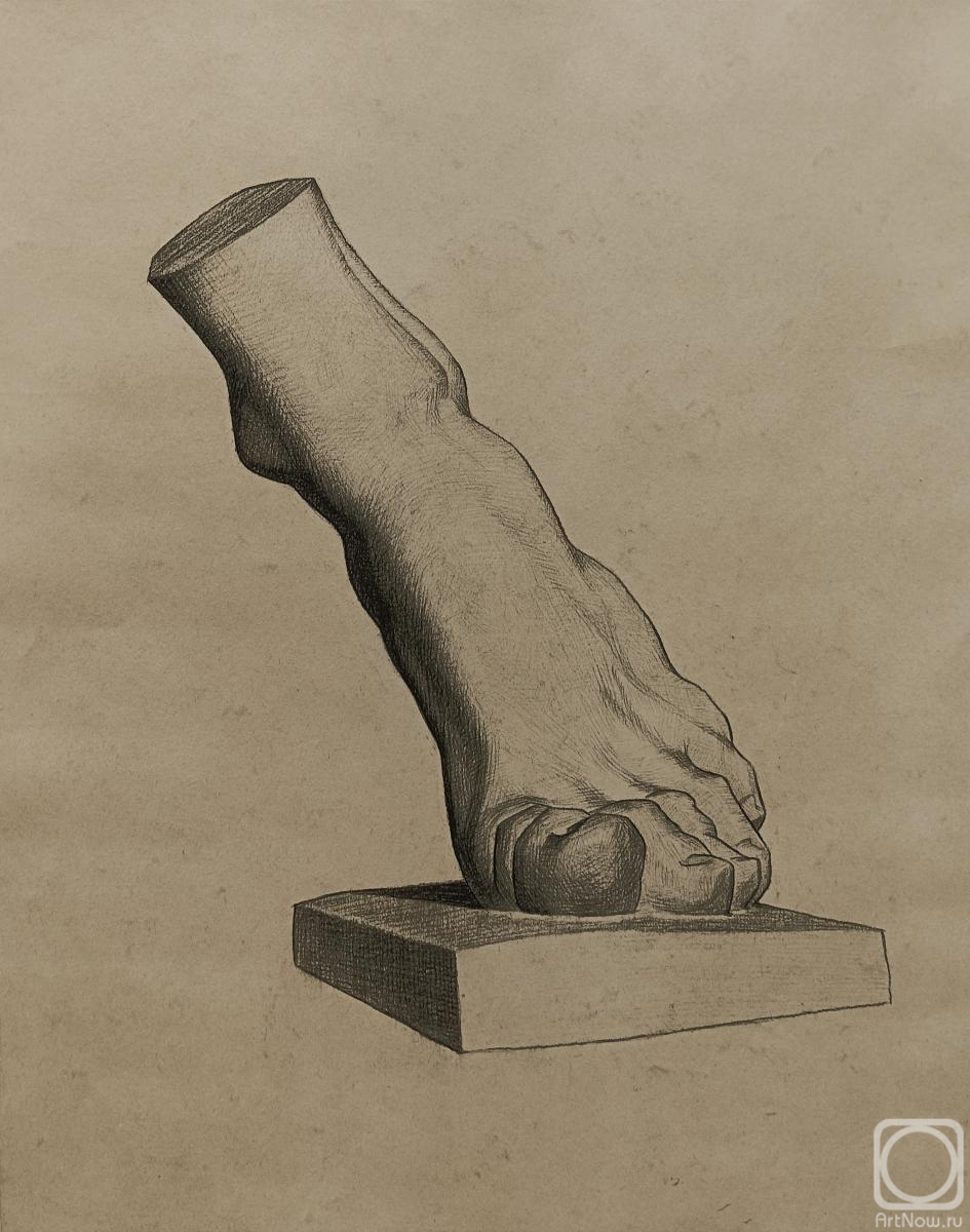 Ramonova Olga. Copy of the lithograph. Charles Bargue "Foot"
