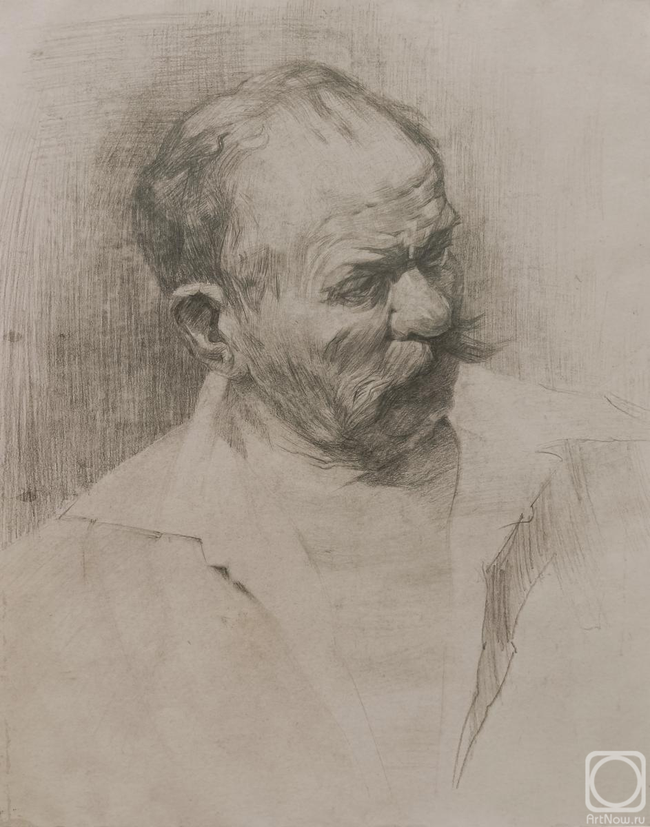 Ramonova Olga. Copy of the Russian academic drawing Head of an Old Man